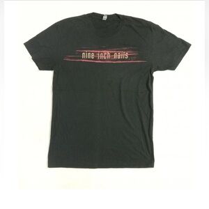 Black Short Sleeve Tee with Retro Text Design